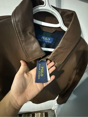 Polo by Ralph Lauren Brown Leather Bomber Jacket